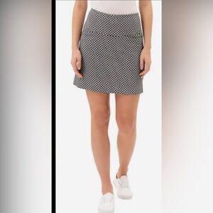 S.C.&CO. Black White Geometric 360 Tummy Control Active Skort Size Medium